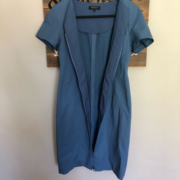 Lafayette Blue Front Zipper Dress - Picture 3 of 7